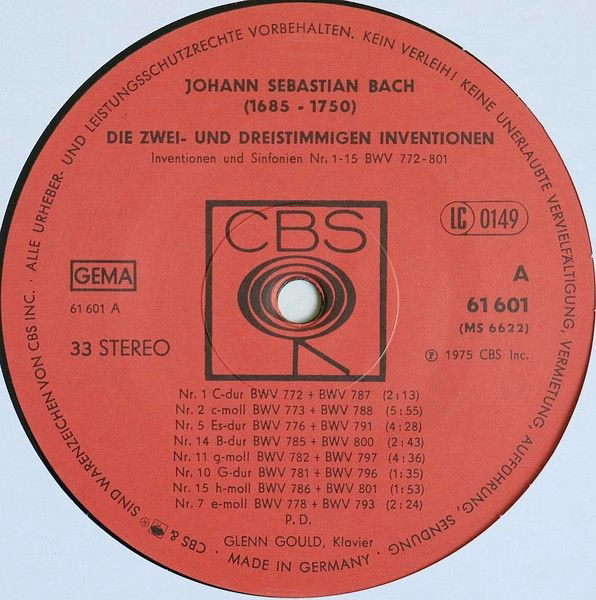 CBS 61 601 - Johann Sebastian Bach, Glenn Gould - Die Zwei- Und - Image 3