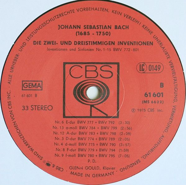CBS 61 601 - Johann Sebastian Bach, Glenn Gould - Die Zwei- Und - Image 4