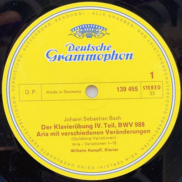 Deutsche Grammophon 139 455 - Johann Sebastian Bach, Wilhelm Kem - Image 3