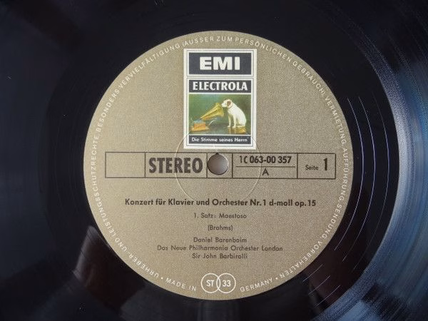 EMI Electrola 1C 063-00 357 - Johannes Brahms, Daniel Barenboim, - Image 4