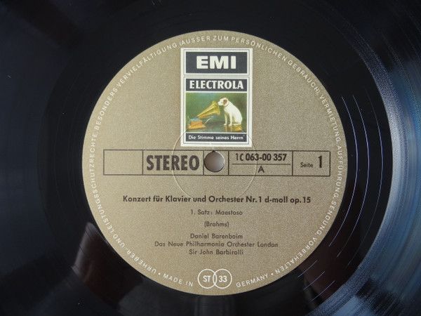EMI Electrola 1C 063-00 357 - Johannes Brahms, Daniel Barenboim, - Image 4