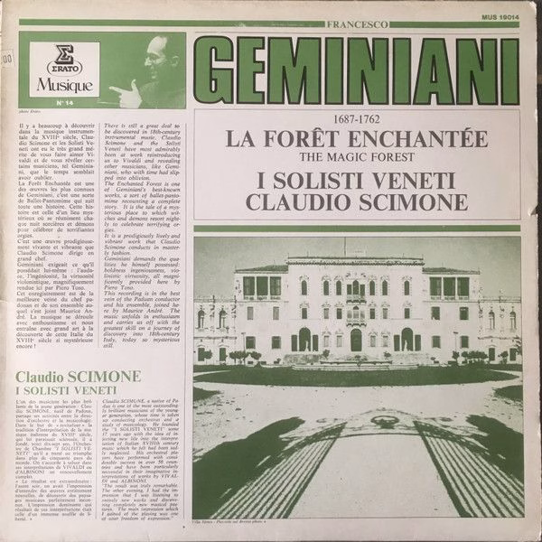 Erato MUS 19014 - Francesco Geminiani, I Solisti Veneti, Claudio