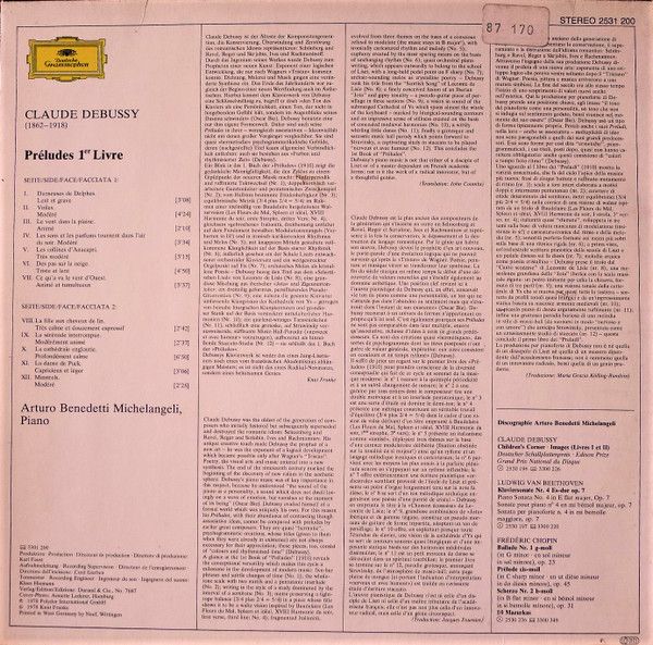Deutsche Grammophon 2531 200 - Claude Debussy, Arturo Benedetti - Image 2