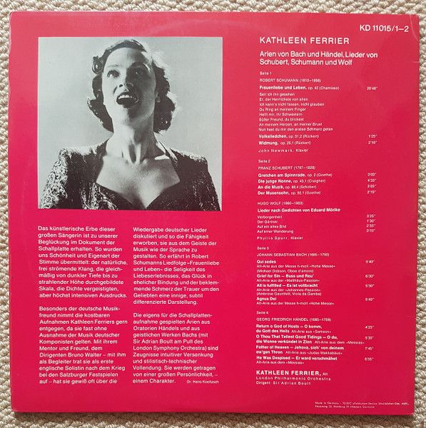 DECCA KD 11015/1-2 - Kathleen Ferrier - Kathleen Ferrier - Arien - Image 3