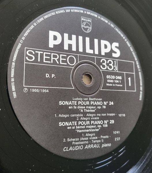 Philips 6539 046 - Ludwig van Beethoven, Claudio Arrau - Sonates - Image 3