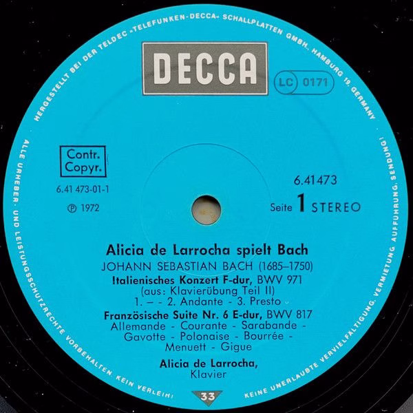 DECCA 6.41473 - Alicia De Larrocha - Alicia De Larrocha Spielt B - Image 3