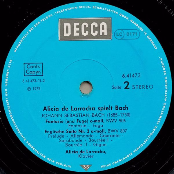 DECCA 6.41473 - Alicia De Larrocha - Alicia De Larrocha Spielt B - Image 4