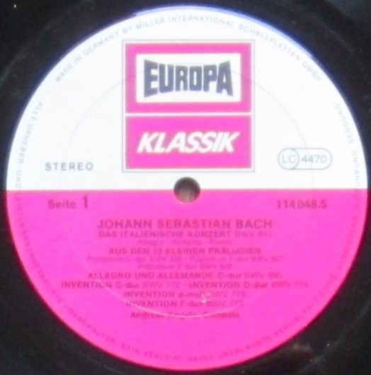 Europa Klassik 114 048.5 - Johann Sebastian Bach, Andreas Angelo - Image 3