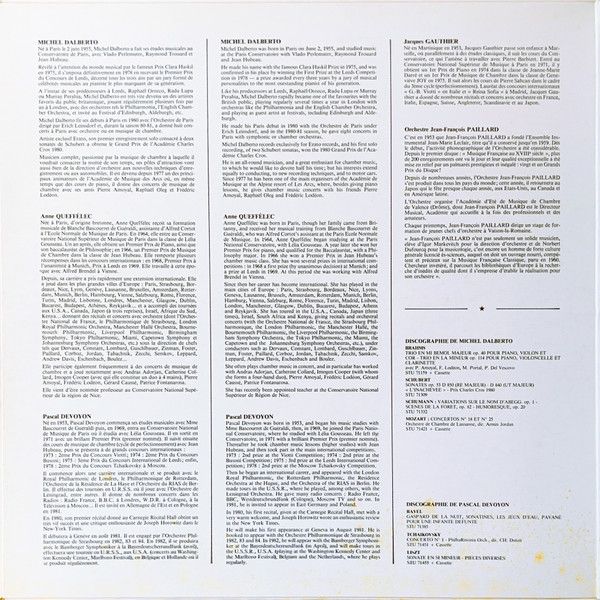 Erato STU 71424 - Johann Sebastian Bach, Anne Queffélec, Michel - Image 2