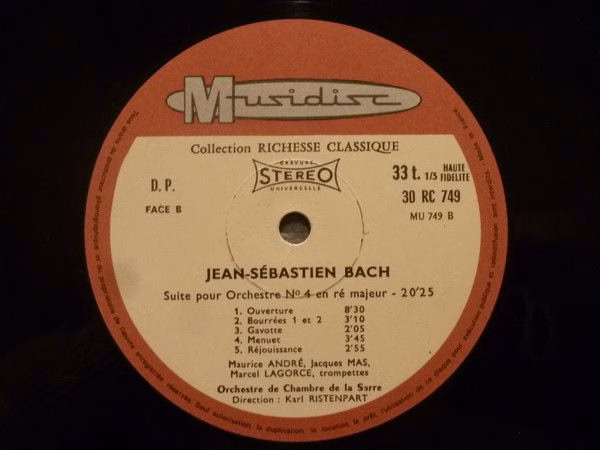 Musidisc RC 749 - Johann Sebastian Bach, Kammerorchester Des Saa - Image 4