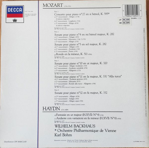 DECCA 411695-1 - Wolfgang Amadeus Mozart, Joseph Haydn, Wilhelm - Image 3