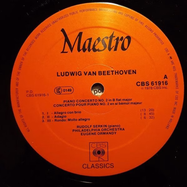 CBS 61916 - Ludwig van Beethoven, Rudolf Serkin, The Philadelphi - Image 3