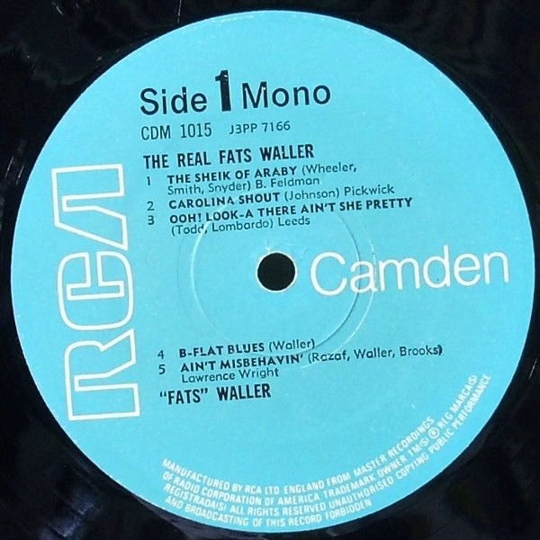 RCA Camden CDM 1015 - Fats Waller - The Real Fats Waller - Image 3