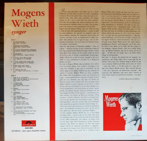 Polydor 2443 004 - Mogens Wieth - Mogens Wieth - Image 2