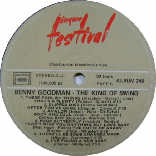 Disques Festival ALBUM 246 - Benny Goodman - The King Of Swing ( - Image 6