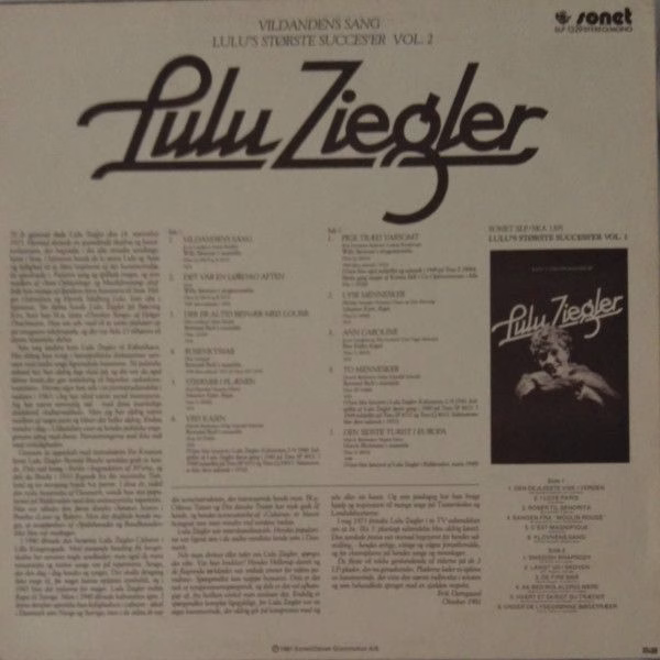 Sonet SLP 1329 - Lulu Ziegler - Lulu's Største Succes'er Vol. 2 - Image 2