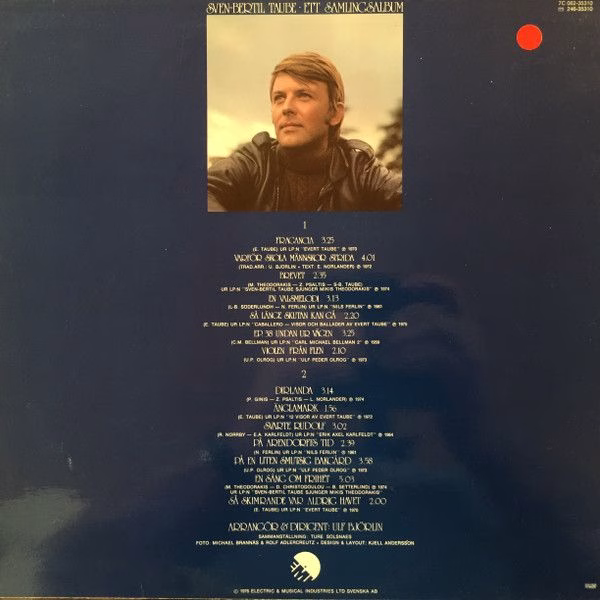 EMI 7C 062-35310 - Sven-Bertil Taube - Ett Samlingsalbum - Image 2