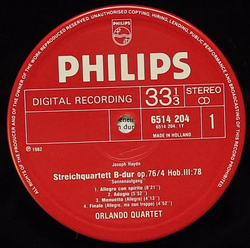 Philips 6514 204 - Joseph Haydn, Orlando Quartet - String Quarte - Image 3
