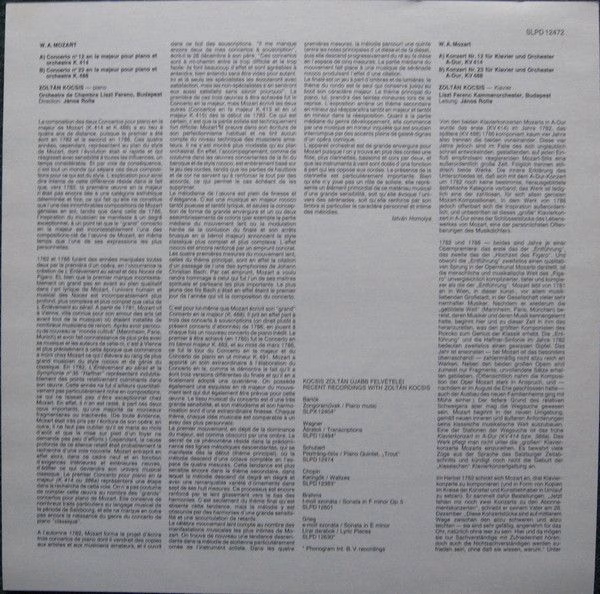 Hungaroton SLPD 12472 - Wolfgang Amadeus Mozart, Zoltán Kocsis, - Image 3