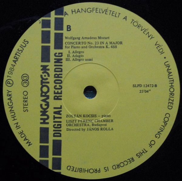 Hungaroton SLPD 12472 - Wolfgang Amadeus Mozart, Zoltán Kocsis, - Image 6