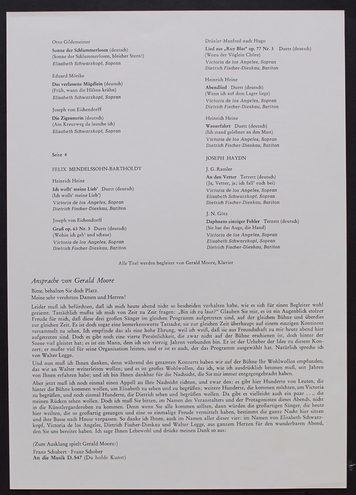 Angel Records SMA 91651/52 - Gerald Moore, Dietrich Fischer-Dies - Image 4