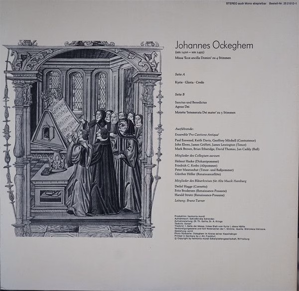 Harmonia Mundi 2521512-1 - Johannes Ockeghem, Pro Cantione Antiq - Image 2