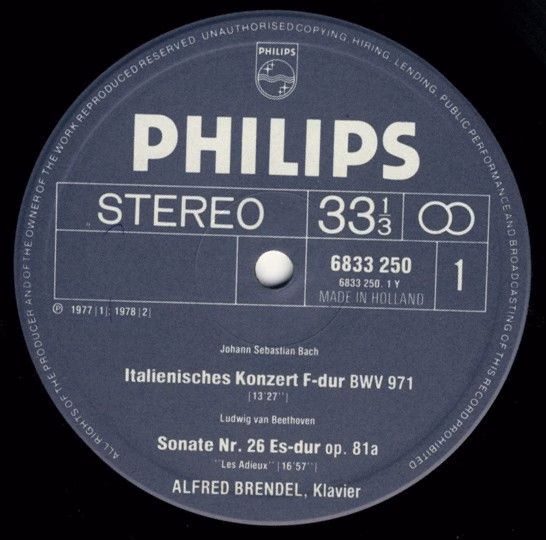 Philips 6833 250 - Alfred Brendel, Johann Sebastian Bach, Wolfga - Image 2