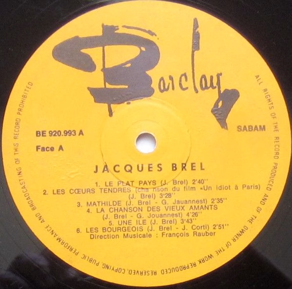 Barclay BL 920 993 - Jacques Brel - Jacques Brel - Image 3