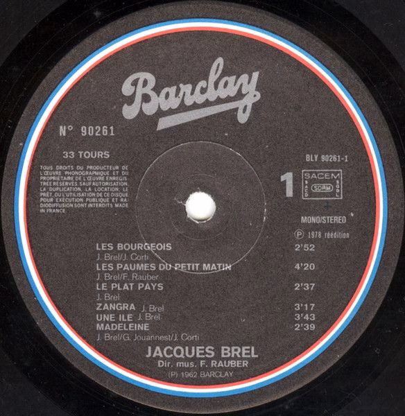 Barclay 90 261 - Jacques Brel - Le Plat Pays 1 - Image 2