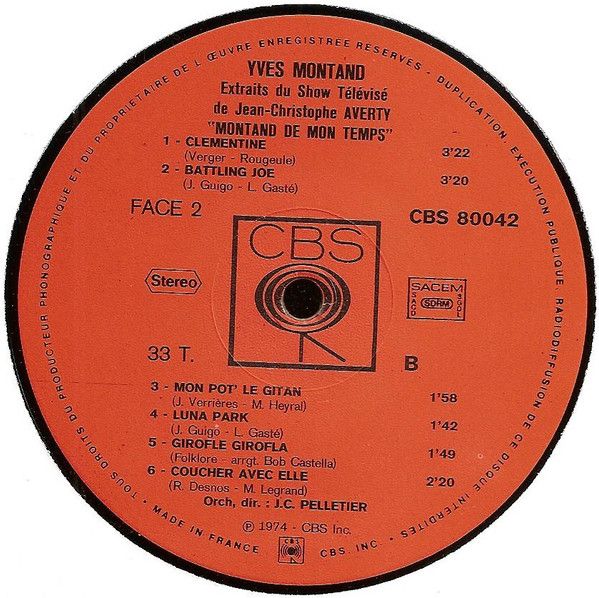 CBS CBS 80042 - Yves Montand - Montand De Mon Temps - Image 5