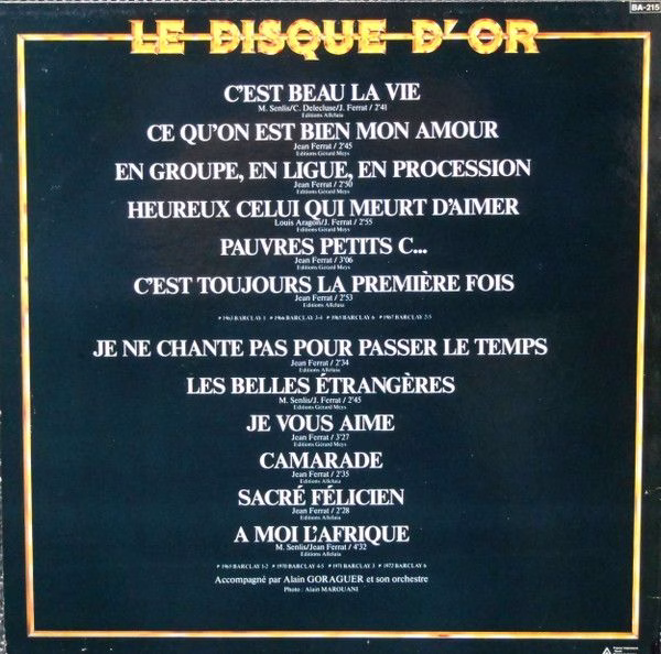 Barclay 90.323 - Jean Ferrat - Le Disque D'Or, Volume 3 - Image 2
