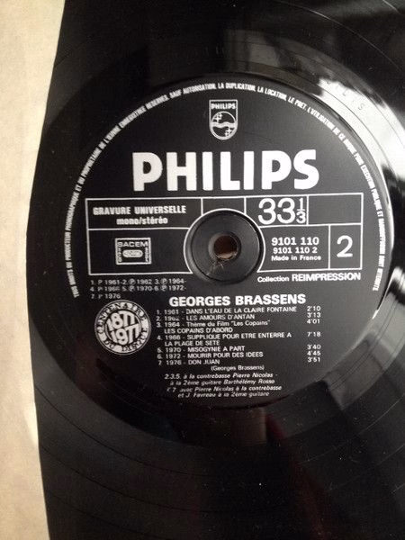 Philips 9101 110 - Georges Brassens - Chante Ses Plus Grands Suc - Image 3