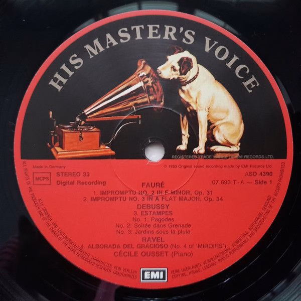His Master's Voice ASD 4390 - Cécile Ousset - Plays French Piano - Image 3