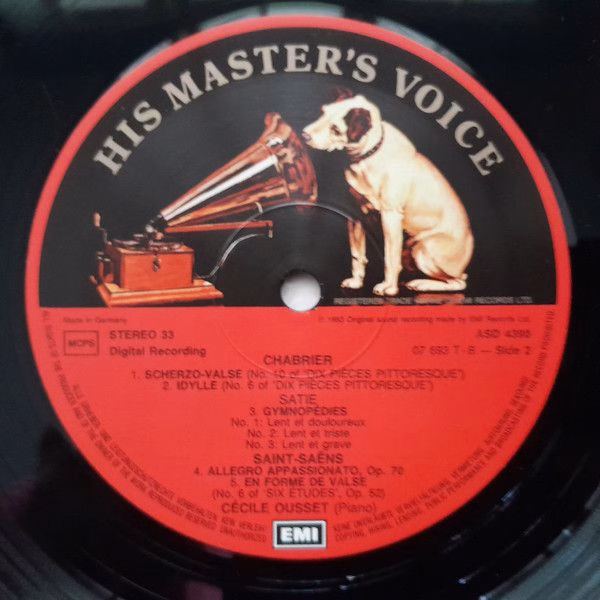 His Master's Voice ASD 4390 - Cécile Ousset - Plays French Piano - Image 4