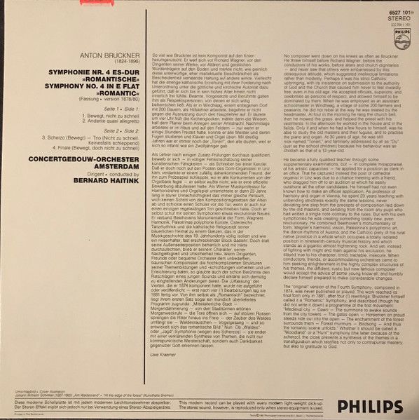 Philips 6527 101 - Anton Bruckner, Concertgebouworkest, Bernard - Image 2