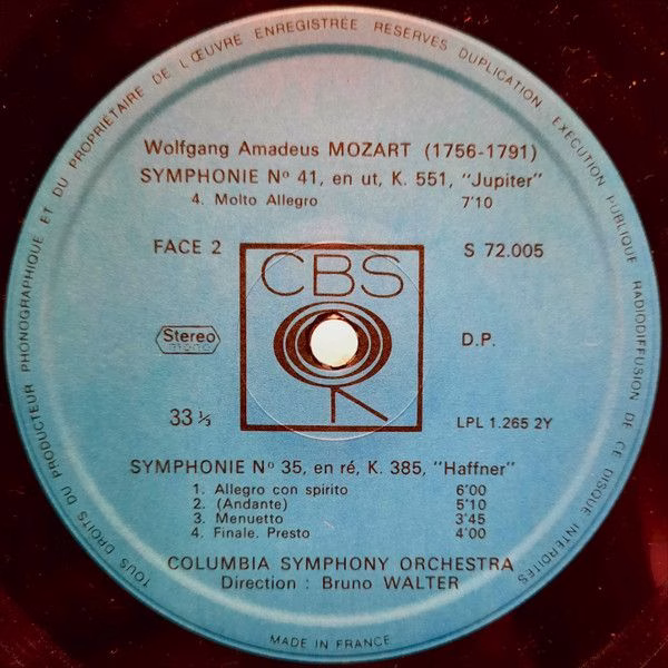 CBS S 75 005 - Wolfgang Amadeus Mozart, Bruno Walter, Columbia S - Image 4