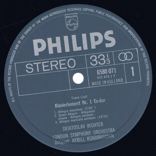Philips 6580 071 - Franz Liszt, Sviatoslav Richter, London Symph - Image 2