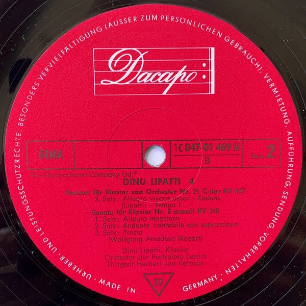 Dacapo 1C 047-01 469 M - Wolfgang Amadeus Mozart, Dinu Lipatti - - Image 4