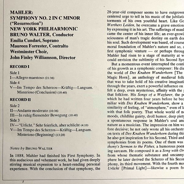 CBS Classics 61282/3 - Gustav Mahler, Bruno Walter, New York Phi - Image 3
