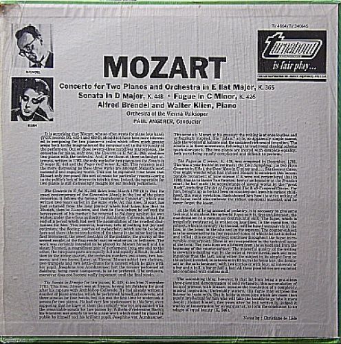 Turnabout TV 34064S - Wolfgang Amadeus Mozart, Alfred Brendel, W - Image 2