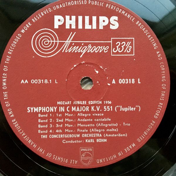 Philips A 00318 L - Karl Böhm, Concertgebouworkest, Wolfgang Ama - Image 3