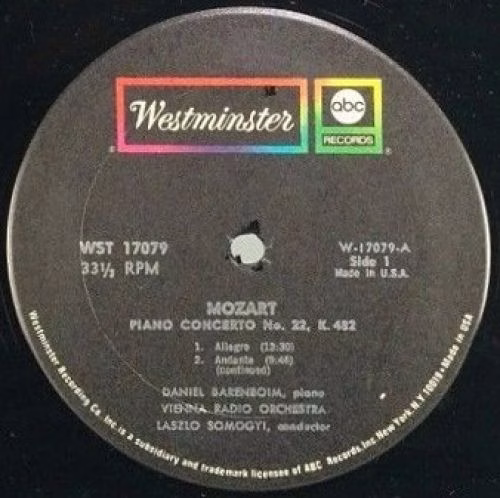 Westminster WST 17079 - Wolfgang Amadeus Mozart, Daniel Barenboi - Image 3