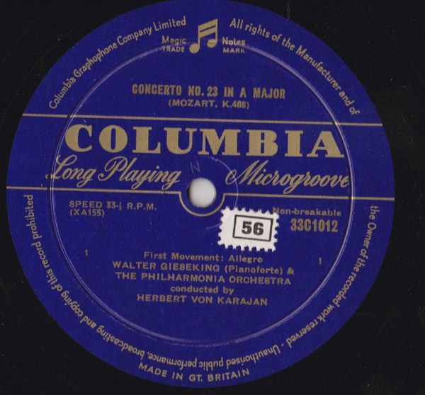 Columbia 33C1012 - Walter Gieseking, Wolfgang Amadeus Mozart, Ph - Image 3