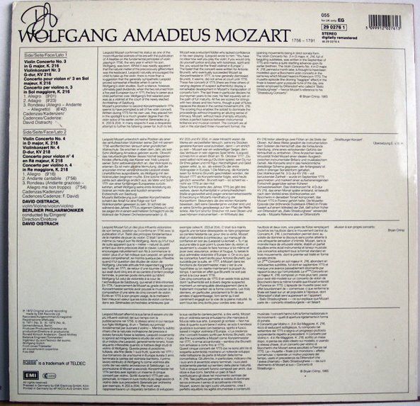 His Master's Voice 29 0276 1 - Wolfgang Amadeus Mozart, David Oi - Image 2