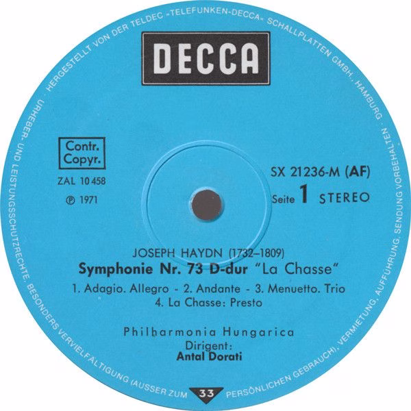 DECCA 6.41809 - Joseph Haydn, Philharmonia Hungarica, Antal Dora - Image 2