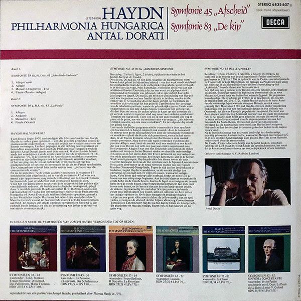 DECCA 6835 607 - Joseph Haydn, Philharmonia Hungarica, Antal Dor - Image 2
