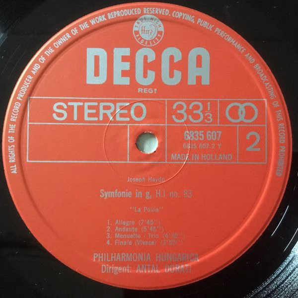 DECCA 6835 607 - Joseph Haydn, Philharmonia Hungarica, Antal Dor - Image 4