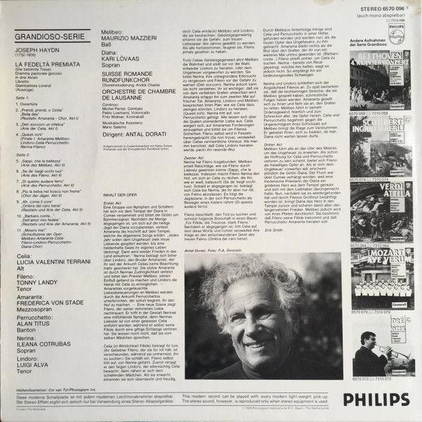 Philips 6570 096 - Joseph Haydn - La Fedeltà Premiata (Auszüge) - Image 2