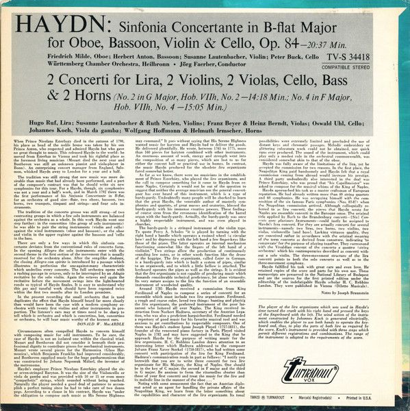 Turnabout TV-S 34418 - Joseph Haydn, Württembergisches Kammerorc - Image 2