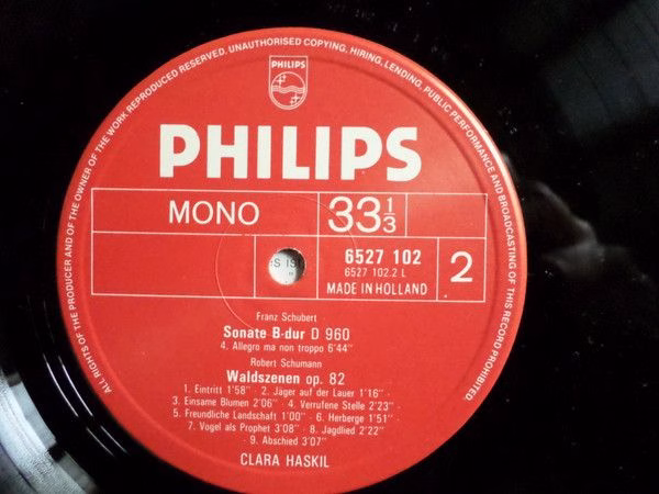 Philips 6527 102 - Clara Haskil, Franz Schubert, Robert Schumann - Image 4